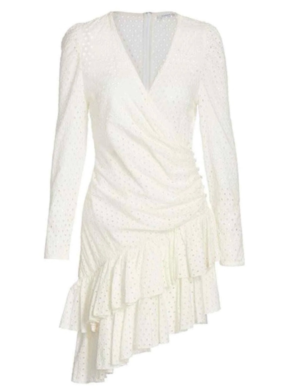 RHODE White Eyelet Ruffle Wrap Dress